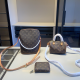 Brown Casual Letters Pearls Decor Bags
