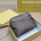 Dark Brown Casual Letters Zipper Bags