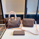Brown Casual Letters Patchwork Bags