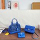Blue Casual Letters Zipper Bags