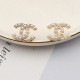 Gold Daily Letters Pearls Decor Earrings