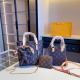 Brown Casual Letters Zipper Bags