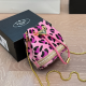 Pink Casual Leopard Print Chains Bags