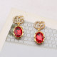 Red Casual Letters Rhinestone Decor Earrings