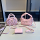 Pink Casual Letters Ruched Zipper Bags