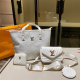 White Casual Letters Patchwork Bags