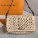 Beige Casual Letters Metal Accessories Trim Weave Bags