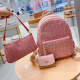 Pink Casual Letters Zipper Bags