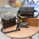 Brown Casual Letters Patchwork Bags