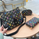 Black Casual Letters Zipper Bags