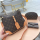 Brown Casual Letters Zipper Bags