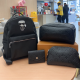 Black Casual Letters Zipper Bags