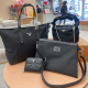 Black Casual Letters Patchwork Bags
