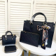 Black Casual Letters Patchwork Bags
