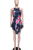 White Red Sexy Print O Neck Regular Rompers