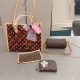 Brown Casual Letters Patchwork Bags