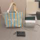 Blue Yellow Casual Letters Patchwork Bags