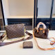 Brown Casual Letters Patchwork Bags
