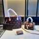 Brown Casual Letters Patchwork Bags