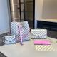 White Pink Casual Plaid Patchwork Bags