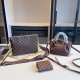 Brown Casual Letters Zipper Bags