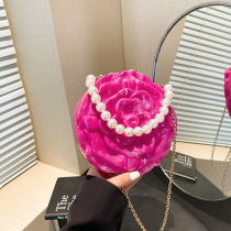 Rose Red Daily Flowers Pearls Decor Bags