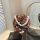 Brown Daily Flowers Pearls Decor Bags