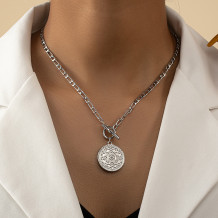 Silver Casual Solid Color Chains Necklaces