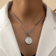 Silver Casual Solid Color Chains Necklaces