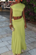 Green Elegant Solid Color Ruched Oblique Collar Two Pieces