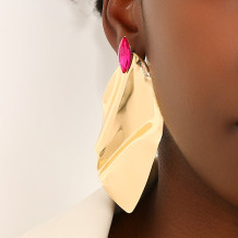 Gold Daily Rhombus Irregular Earrings