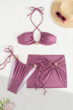 Black Sexy Solid Color Metal Accessories Trim 3 Piece Sets
