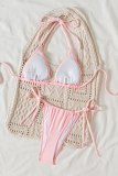 Pink Sexy Flowers Strap Design Swimwears