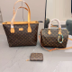 Brown Casual Letters Zipper Bags