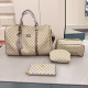 Brown Casual Letters Zipper Bags