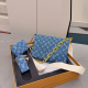Blue Casual Letters Chains Bags