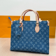 Blue Casual Letters Patchwork Bags