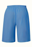 Brick Red Casual Solid Color Draw String Straight Mid Waist Conventional Patchwork Bottoms