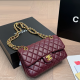 Burgundy Casual Letters Chains Bags