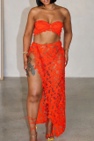 Red Sexy Solid Color Lace 3 Piece Sets
