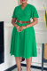 Green Elegant Solid Color With Belt V Neck Long Dresses