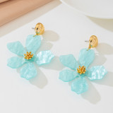 Pink Daily Flowers Metal Accessories Trim Earrings