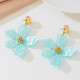Sky Blue Daily Flowers Metal Accessories Trim Earrings