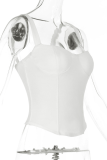 White Sexy Solid Color Patchwork Spaghetti Strap Tops
