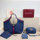 Blue Daily Letters Zipper Contrast Bags