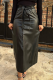 Black Casual Solid Color Strap Design Straight High Waist Patchwork Bottoms