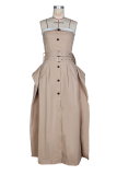 Black Sexy Solid Color Buckle With Belt Strapless Long Dresses