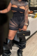 Black Sexy Solid Color Hollow Out O Neck Skinny Rompers