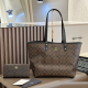 Brown Daily Letters Patchwork Bags