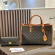 Brown Daily Letters Patchwork Bags